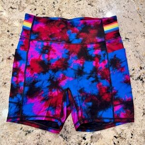 Fabletics Tie-Dye Biker Shorts size large